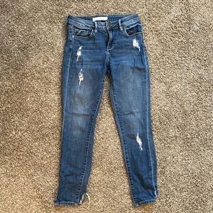 Hidden distressed skinny jeans
